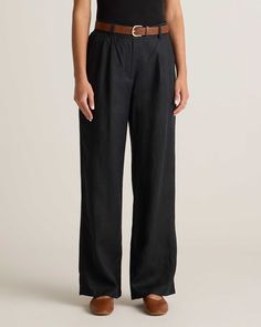 100% European Linen Pleated Trouser Trousers Details, Pleated Trousers, European Linens, Shopping Spree, Quince, Trousers Women, Timeless Style, Capsule Wardrobe, Timeless Fashion