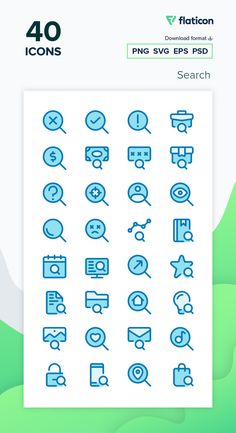 the icons are displayed in blue and white