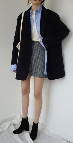 Look Office, 가을 패션, Autumn Outfit, Korean Outfits, Looks Style, Lookbook Outfits, Black Jacket, Ideas Style