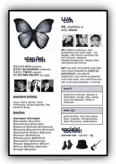 a poster with pictures of people and butterflies