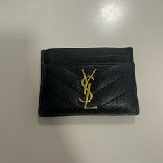 Ysl Card Holder In Great Condition. Ysl Card Holder Hearts, Ysl Cardholder, Ysl Star Card Holder, Luxury Black Card Holder, Yves Saint Laurent Wallet, Ysl Card Holder, Black Ysl Wallet, Saint Laurent Accessories, Key Card Holder