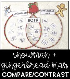 the snowman and gingerbread man compare with each other in comparing parts of speech