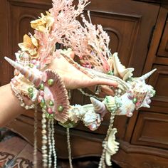 Stunning Mermaid Crown With Beautiful Accents And Corral. Check Out My Closet For The Beautiful Mermaid Bra! Mermaid Wand, Mermaid Bra, Mermaid Crown, Burning Man Festival, Beautiful Mermaids, Burning Man, My Closet, Art Reference, Pink Ladies