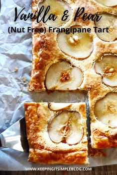 four slices of nut free frangane tart