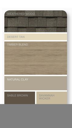 the exterior color scheme is shown in shades of brown, tan and white with text that reads