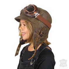 Children's Aviator Hat And Goggles | The Perfect Aviator Pilot Hat for Kids – Cote Cuir Leather Pilot Helmet, Aviator Cap, Motorcycle Tattoo, Aviator Goggles, Pilot Costume, Pilot Style, Aviator Hat, Kids Head, Large Hats