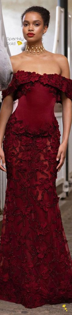 #RamiKadi  #Fall2024 #Collection2024 #Runway #Couture #SparklyGold #HauteCouture #Fashion Rami Kadi, Ethereal Dress, Burgundy Fashion, Red Gowns, Fall 2024, Fashion Sketches