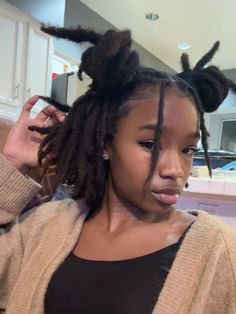 Locs Space Buns, Instant Locs, Thick Dreads, Short Loc Styles, Dreadlocks Hairstyles, Natural Dreads, Space Buns, Dreadlock Style, 4c Natural