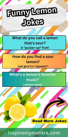 Funny Lemon Jokes Best Short Jokes, Short Jokes, One Liner, Funny Puns, Just Giving, Brighten Your Day, Good News, Puns, Funny Jokes