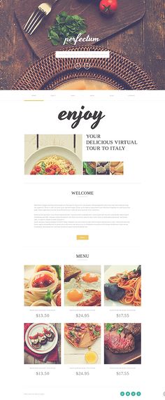 an image of a website page with food items on the table and in the background