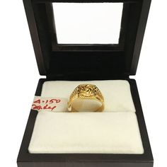 "Please contact us for any discounts or offers that are available on this item. We take absolute care of precious jewels are packed well so that there is no damage to the product. Your item will arrive in an elegant box, ideal for gifting to someone special. The weight of this ring in 18KT Solid Gold :- 4.150 Grams Approximately. The Weight might vary as per the gold purity. Please feel free to drop us a message regarding any query. Handling Time: We take handling time of 10 Business Days from t Traditional Yellow Gold Signet Ring For Formal Occasions, Traditional 14k Gold Ring, Traditional Gold Signet Ring For Formal Occasions, Gold Rings With Certificate Of Authenticity For Anniversary, Formal 14k Gold Initial Ring, Formal 22k Gold Ring Engraved, Heirloom 22k Gold Engraved Ring As Gift, Traditional Hallmarked Signet Ring As Gift, 22k Gold Hallmarked Signet Ring