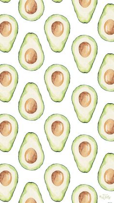 an avocado pattern on a green background