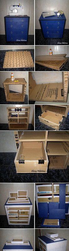 several pictures of different types of boxes and drawers in various stages of being assembled together