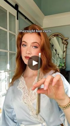 5.7M views · 636K reactions | The easiest heatless hairstyle <3 I’m obsessed with the result! 

Learned this from @nicoleadalina 💛 @livingproofinc texture and volume spray @balmainhair comb @rehabyourhair scrunchie @anneleworld earrings (Geena) 

#hairstyles #hairstyle #hairtransformation #hairhacks #hairideas #hairinspiration #hairtransformations #hairlooks #hairlook #heatlesscurls #hair #redhair #redhead | Geena Hunt 🦋 Hairstyles For Seniors, Bun With Curls, Volume Spray, Curly Hair Care Routine, Overnight Hairstyles, Overnight Curls, Hippie Hair, Heatless Hairstyles, Heatless Curls