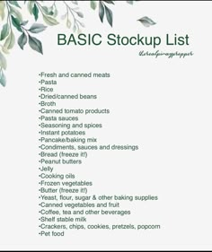 Food Stockpile, Food Stockpile List, Prepper List, The Good Wife's Guide, Emergency Preparedness Items, Emergency Survival Kit