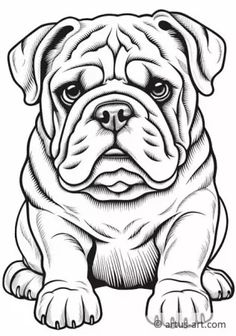 a black and white drawing of a dog