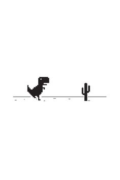 a black and white image of a dinosaur pulling a cactus