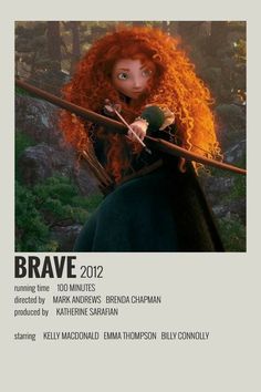 a poster for brave featuring merida from brave