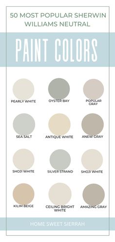 Sherwin Williams Most Popular Neutral Paint Colors Earth Tone Interior Paint Colors, Neutral Painted Ceiling, Calm Paint Colors For Bedroom, General Neutral Nursery, Inside House Colors, Warm Neutrals Living Rooms, Warm Colored Bedroom, Gender Neutral Paint Colors, Neutral House Colors Interiors