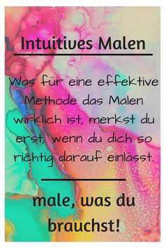 the words are written in german and english on an abstract background with multicolored paint