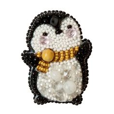 DIY Jewelry Making Beading kit Penguin Brooch Bead Embroidery Pin Needlepoint Description: This is Bead Embroidery Kit by Crystal Art (Ukraine) Size: 4.5cm x 6cm (1.8"x2.4") The kit includes: -beads Preciosa (Czech Republic) -stones -rhinestone chain -felt -buckle -special thread -needles -instructions Please attention! This is NOT comleted brooch, this is a DIY brooch making kit. Kit a new, unopened. Shipping: I  will ship all items to Worldwide. Shipping via International Air Mail from Europe, Jewelry Kit, Brooch Diy, Beading Jewelry, Jewelry Making Kit, Diy Cross Stitch, Jewelry Kits, Bead Kits, Decorative Elements, Beaded Brooch