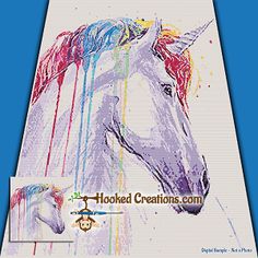 an image of a unicorn with paint splatters on it