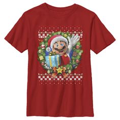 Now gamers can get in the holiday spirit with the Nintendo Mario Ugly Christmas Sweater Wreath Boys' Tee! Shop festive holiday graphic apparel featuring Mario, Donkey Kong, Link, Zelda, and all your favorite Nintendo characters. Enjoy comfort and fashion at the same time with this unique Boy's graphic T Shirt from Nintendo. Strut your stuff with this stylish new Christmas Boy's Tee Shirt that is perfect for every occasion! Find the perfect fit for you! Check out size charts for more information. Made from the highest quality materials on first-class digital direct-to-garment printers. *This item is made to order please consider this when ordering multiple sizes.* Printed In the U.S.A with safe water-based inks. Easy care; machine wash cold inside out with similar colors, tumble dry low, (h Fashion Etiquette, Sweater Wreath, Internet Shopping, Christmas Apparel, Nintendo Characters, Link Zelda, Donkey Kong, Sweater Collection, Graphic Apparel