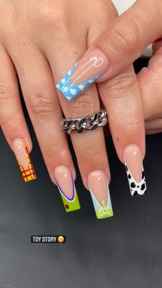 Nail inspo designs Nail inspo ideas Disneyland Nails, Summer Nails Art, Nails Kids, Disney Acrylic Nails, Kutek Disney, Unghie Nail Art, Hippie Nails, Simple Acrylic Nails, Classy Acrylic Nails