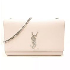 Ysl Kate Medium In Pink, Silver Hardware Measurements: 9.4 X 5.7 X 2.1 Classic Saint Laurent Monogram Shoulder Bag Made With Metal-Free Tanned Leather And Organic Cotton Lining, Decorated With Metal Ysl Initials And Chain Tassel, Featuring A Chain Shoulder Strap. -100% Calfskin Leather -Chrome Free, Metal Free Tanned Leather And Organic Cotton -Silver -Toned Metal Hardware -Magnetized Snap Fastening -Interior Slot Pocket -Grosgrain Lining Preowned Condition. Comes With Dust Bag. Pls Ask Any Questions You May Have. Ysl Kate Medium, Ysl Kate, Large Shoulder Bags, Saint Laurent Bag, Leather Silver, Quilted Leather, Leather Chain, Medium Bags, Chain Bags