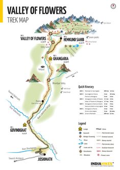 a map of the valley of flowers in india