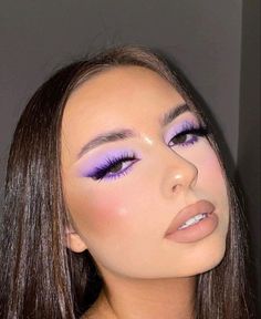 Purple Makeup Looks, Prom Eye Makeup, Purple Eye Makeup, Eye Makeup Pictures, Purple Makeup, Purple Eyeshadow