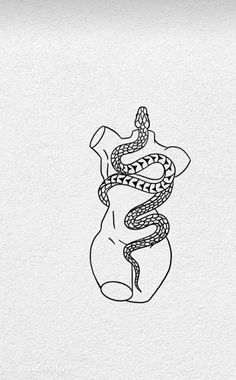 a drawing of a snake wrapped in a bag