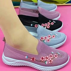 Buy Zapatos De Mujer | Floral Women Sneakers for only $39.97 at Kalinzy! Cool Womens Sneakers, Fashion Slippers, Mesh Shoes, Beige Shoes, Snow Boots Women, Women Sneakers, Winter Boots Women, Pink Shoes, Womens Clogs