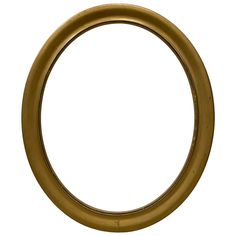 an oval gold frame on a white background