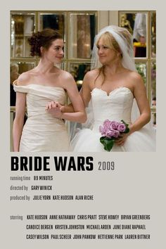 two women in wedding gowns standing next to each other on the cover of bride wars 2009