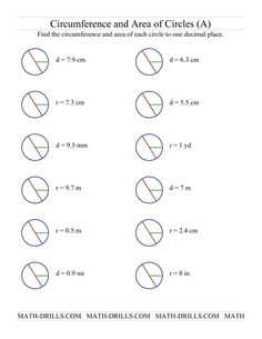 the area of circles worksheet