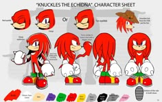 the character sheet for knuckles from sonic the hedge