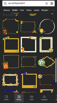 an iphone screen with various frames and decorations on it, including pumpkins and leaves