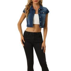 Single-breasted, Turn Down Collar, Cap Sleeve, Cropped Denim Jacket The basic style denim jacket can be worn with your T-shirt, tights, short skirts, suspenders, beach skirts and more. The women jean jackets pair with any skirts,leggings,jeans and sneakers in differernt styles. Occasion: Shopping, Dating, Daily Wear, Weekend Gathering, Casual, etc Measurement (in inches) International Size----------Chest Girth----------Shoulder Width----------Total Length XS------------------------------36 1/4-- Beach Skirts, Style Denim Jacket, Plaid Trench Coat, Faux Coat, Cropped Jean Jacket, Denim Cap, Crop Jean Jacket, Long Winter Coats, Long Sleeve Outerwear