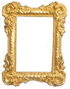 an ornate gold frame on a white background