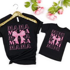 Get ready to elevate your mommy-and-me style with these adorable matching jersey short sleeve tees! 🌸 Made from 100% Airlume combed and ringspun cotton, these tees offer ultimate comfort for both mom and daughter. It's like wearing a warm hug from each other all day long! ✨ The quality print on each tee adds a touch of charm to your twinning attire. With ribbed knit collars, these tees offer a perfect fit for both of you while maintaining their shape over countless washes and wears. 👚 Crafted Family Matching Pink T-shirt With Letter Print, Pink Family Matching T-shirt With Letter Print, Matching Short Sleeve Letter Print T-shirt, Short Sleeve T-shirt With Text Print, Funny Print Short Sleeve Shirt For Mother's Day, Matching Short Sleeve T-shirt For Birthday, Pink Short Sleeve Family Matching Shirt, Black Family Matching Shirt For Mother's Day, Pink Short Sleeve T-shirt For Family