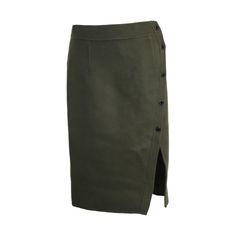 Timeless Feminine Pencil Skirt. Made From A Wool Blend. Side Button Fastening. Falls Just Below The Knee. Can Be Worn On Its Own Or Paired With A Knit Top Block Heel Pumps. New With Tag. Excellent Condition. : 3 (Fr40). Color: Olive. Sku: 265456. Original Price: Eur 296. Wool. Yellow Midi Skirt, Neesees Dresses, Paris Green, Blue Midi Skirt, Block Heel Pumps, Gingham Skirt, Button Up Skirts, Sandro Paris, Satin Midi Skirt