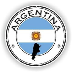 the emblem for argentina with an image of a map and flag