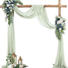 an arch decorated with flowers and greenery for a wedding ceremony or special occasion, isolated against a white background