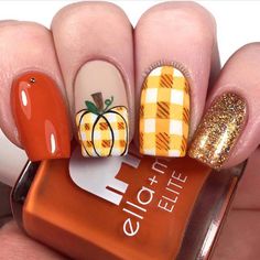 Cute Fall Nail Inspo, Plaid Nails, Smink Inspiration