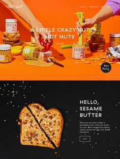 the website is designed to look like it's made out of bread and vegetables