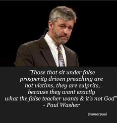 a man in a suit and tie with a quote from paul washer