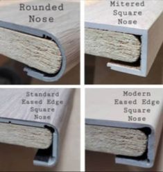 four pictures showing the different types of wood