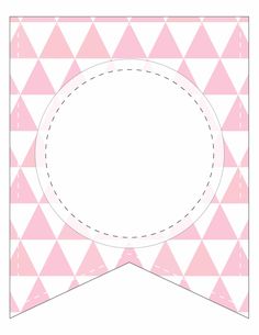 a pink and white background with a circle cut out from the center to be used as a card