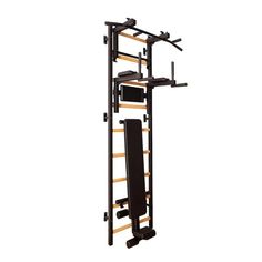 a black and brown gym equipment rack